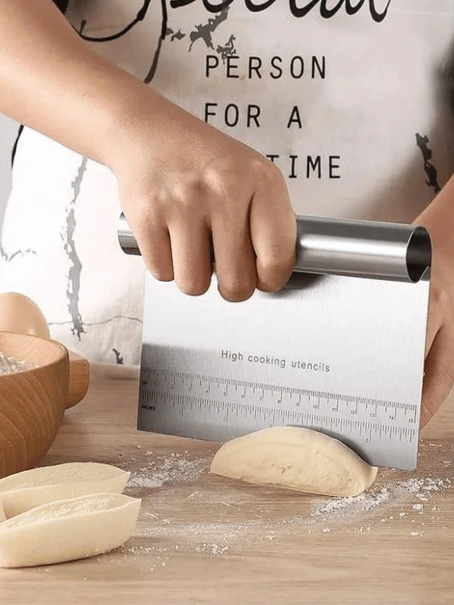 Spatula And Dough Scraper In Stainless Steel With Tubular Handle 15cm Multisuo Stainless Steel Cutter With Measure Ruler - 不銹鋼 - 查看 1