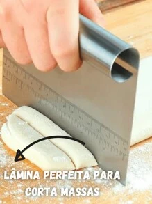 Spatula And Dough Scraper In Stainless Steel With Tubular Handle 15cm Multisuo Stainless Steel Cutter With Measure Ruler - 不銹鋼 - 查看 4