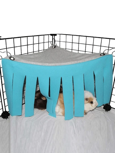 1pc Dutch Pig Fringe Corner House Escape Tent Nest Pet Hide House Small Pet Hide House Hamster Hammock Comfortable Isolation Shelter