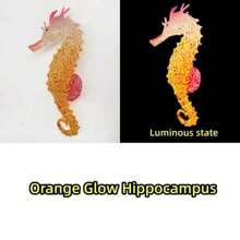 1/3 piezas Caballitos de mar que brillan en la oscuridad, decoración simulada de TPU para acuarios de peces - decoración de paisaje de caballitos de mar de silicona fluorescente para pecera - Multicolor - Ver 11