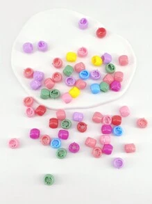 60个糖果色塑料发夹，可爱夏季发爪，女士及女孩发饰，辫子发夹，发卡，学习用品，头部饰品，发夹 - 多色 - 查看 5