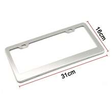 2 Pieces American Aluminum License Plate Frames, Square Holes And Rounded Corners American Car Protection Frame, With Screw Fittings - one-size - View 6