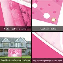 1pc Polyester Breast Awareness Banner, Versatile Pink Ribbon And Heart Decorations For Supporting Events, No Electricity Needed, Multi-Purpose For Photo Booth And Party Decor - Multicolor - View 8