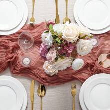 4-Seasons Vintage Country Style Sheer Fabric Tablecloth, Tablerunner, Bohemian Elegant Decor For Easter, Wedding, Baby Shower, Birthday Party, Rustic Dining Table Centerpiece - Multicolor - View 17