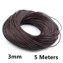 5 metrów 1-3mm średnica skórzany okrągły sznurek do stringów DIY elementy do bransoletki sznurek do wyrobu biżuterii