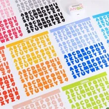 8 张/包 生动字母系列贴纸，韩式 INS 英文字母 适用于剪贴簿、计划簿、DIY 相册装饰 - 彩色 - 查看 3