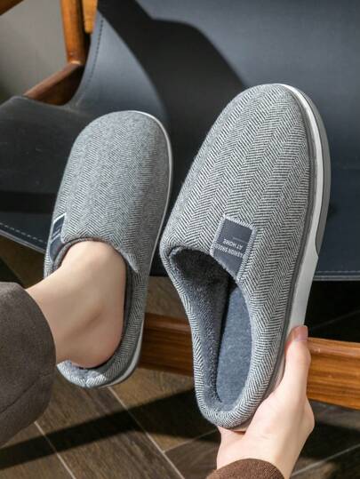 Pantofole invernali da uomo, pantofole in stile semplice con fodera in pile antiscivolo e resistente all'usura per interni domestici, camera da letto e soggiorno, adatte per l'inverno