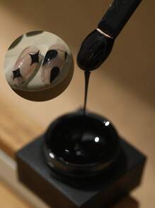 最新的厚質膏狀凝膠指甲油套裝,具有繪畫、雕刻、雕琢和調色等功能,持久耐用,易於塗抹和去除,可用於uv指甲藝術,包括1盒黑白色彩 - 黑色 - 查看 12