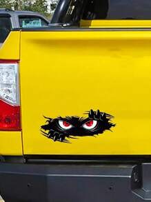 窥视怪物愤怒的眼睛汽车贴花，有趣的怪物贴纸，适用于汽车、卡车、凹痕和跑车，大型黑色乙烯基保险杠贴纸和贴花 - 黑色 - 查看 1