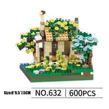 600+ 件微型四季小房子积木玩具套装，花园房屋建筑玩具，ABS 塑料迷你积木组装玩具，家居装饰/节日派对礼物/生日礼物 - 彩色 - 查看 15