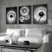 3 bức tranh người phụ nữ bồ công anh đen trắng hiện đại, Áp phích vải sáng tạo, Nghệ thuật treo tường bằng vải không thấm nước, Tranh treo tường nghệ thuật để làm quà tặng, Phòng ngủ, Văn phòng, Phòng khách, Quán cà phê, Quầy bar, Trang trí tường, Trang trí nhà và ký túc xá (Không có khung) - Xám - Xem 1