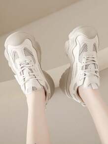 2024 Autumn New Student Korean Style Ins Popular Thick Sole Casual Sneakers, Spring Autumn