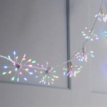 1pc Vibrant Dandelion Star String Lights, 100LED Multicolor USB Powered Indoor/Outdoor Fairy Lights, Explosion Star Lights For Christmas Tree, Holiday Atmosphere Decoration, Easy To Install, Energy Efficient And Durable