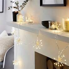 1pc Vibrant Dandelion Star String Lights, 100LED Multicolor USB Powered Indoor/Outdoor Fairy Lights, Explosion Star Lights For Christmas Tree, Holiday Atmosphere Decoration, Easy To Install, Energy Efficient And Durable