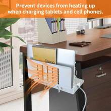Desk Side Storage, Under Desk Laptop Holder With Cable Management Tray, 2 In 1 Steel Under Desk Laptop Tray, Under Desk Tray, Side Of Desk Storage For Office And Home (White 1 Tier With Tray) - 銀色 - 查看 3