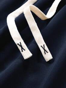 Calça de Moletom Nova de Outono para Homens, Calça Jogger com Elástico na Cintura e Cordão, Estampa Gráfica com Letras, para Atividades ao Ar Livre e Jogging - Azul Marinho - Visão 4