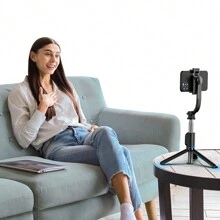 1 Peça Clipe de Telefone Destacável Preto com Controle Remoto e Tripé de Bastão de Selfie