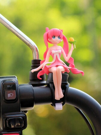 1 pieza Decoración y accesorios para bicicleta, accesorio de bicicleta eléctrica creativo y de dibujos animados de una chica bella