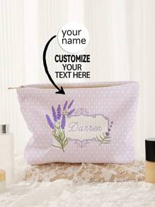 Túi đựng mỹ phẩm có thể tùy chỉnh ảnh, chất liệu vải canvas nhẹ và chống thấm nước, có khóa kéo, cũng có thể dùng làm ví đựng tiền xu hoặc hộp bút, thích hợp cho mua sắm, hẹn hò, kỳ nghỉ, du lịch, tiệc tùng hoặc làm quà tặng tựu trường. - Một cỡ - Xem 3