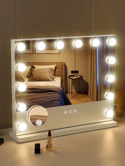 FENCHILIN Hollywoo Spiegel Lighting 14 Dimmer LED Lights Make Up Temperatures Touch Control Makeup Dressing Tafel 50 42 Cm Wit