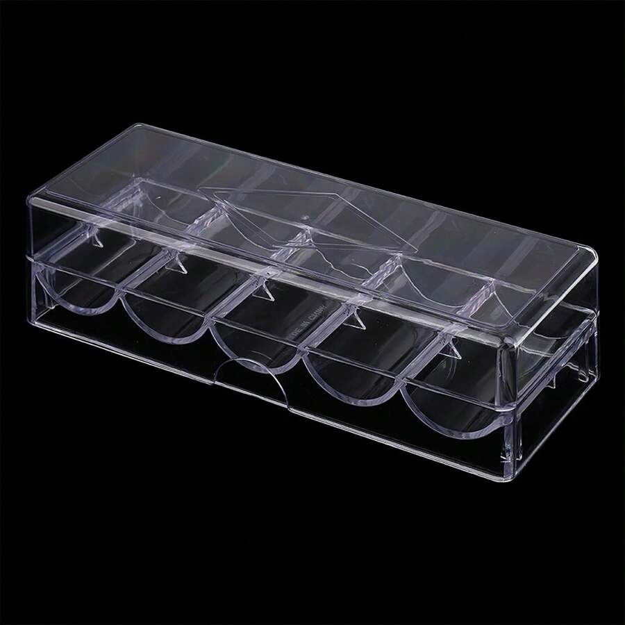 Poker Chips Set Box Poker Acrylic Exquisite Chips Transparent Box  Game Tray Chip Box With Cover Poker Chip Box (Suitable For Chips Below 40mm) - Acrylic Chip Storage Box - View 1