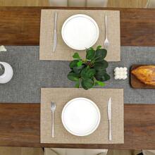 4 Stücke/6 Stücke/8 Stücke einfarbige quadratische Tischsets, 43cm*46cm, hitzebeständig, Esszimmer Dekoration, Tischdekoration, Stofftischsets, Untersetzer, geeignet für Neujahr, Ostern, Valentinstag