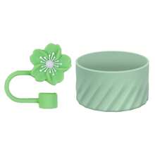 1 Peça Capa de Silicone Rosqueada para Garrafa de Água, 1 Peça Tampa de Silicone com Flor de Maçã-Brava (Compatível com Canudo de 10mm/0,39 polegada), Acessórios Portáteis à Prova de Derrapagem, Choque, Ruído e Poeira para Garrafas de Água, Compatível com , Esportes, Camping, Fitness, Presente do Dia das Mães