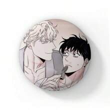 58mm 热门韩国 BL 动漫玫瑰和香槟漫画纽扣别针男孩爱漫画凯撒温胸针徽章包装饰粉丝收藏最佳礼物