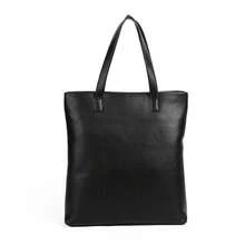 Perry Ellis Women's Black Tote Bag Made Of Synthetic Leather With Smooth And Soft Texture With Large Engraved Brand Logo, Ideal For Daily Activities Business, Work, School - 黑色 - 查看 4