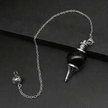 1 pieza Cuarzo rosa natural Colgante péndulo Adivinación Cuentas redondas Piedra cristal Cono Pendientes Joyería - Colgante giroscópico - Ver 11