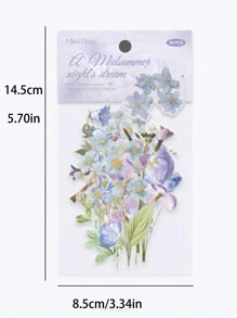 40入/包復古花卉植物雛菊與玫瑰裝飾貼紙，適用剪貼簿與手帳，返校季文具用品 - 彩色 - 查看 11