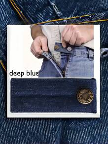 1/4pcs Multi-Color Denim Button Jeans Waistband Extender Elastic Waist Adjustable Belt, Suitable For Jeans, Buttons, Clothing Waist Adjustment Buckle