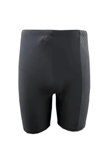 最新款男士户外运动速干泳裤，高弹性，高品质，夏威夷风情 - 黑色 - 查看 2