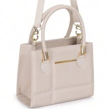 Women's Medium Square Crossbody Bag Modern Basic Shoulder And Hand Bag - Màu be - Xem 4