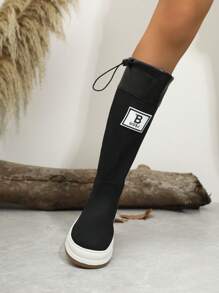 Thick-Soled Retro Outdoor Mid-Calf Rain Boots, Autumn & Winter New Arrival