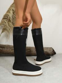 Thick-Soled Retro Outdoor Mid-Calf Rain Boots, Autumn & Winter New Arrival