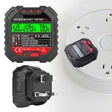 Socket Tester Circuit Detector Voltage Measurement Leakage Detection RCD Test Backlight Alert For Household Wiring Test Leakage Protection Test - 英規插(220-240V) - 查看 7