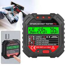 Socket Tester Circuit Detector Voltage Measurement Leakage Detection RCD Test Backlight Alert For Household Wiring Test Leakage Protection Test - 英規插(220-240V) - 查看 9