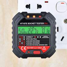 Socket Tester Circuit Detector Voltage Measurement Leakage Detection RCD Test Backlight Alert For Household Wiring Test Leakage Protection Test - 英規插(220-240V) - 查看 2