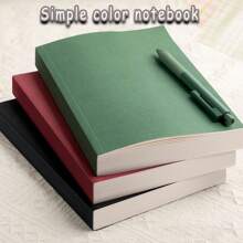 1pc Colorful Notebook A5/B5 Size, 256 Pages Thick Faux Leather Minimal Style Lined Journal Back To School