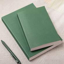 1pc Colorful Notebook A5/B5 Size, 256 Pages Thick Faux Leather Minimal Style Lined Journal Back To School