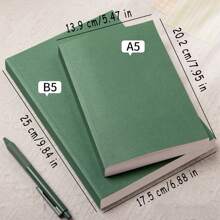 1pc Colorful Notebook A5/B5 Size, 256 Pages Thick Faux Leather Minimal Style Lined Journal Back To School