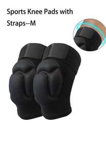 1 Pair Turtle Shell Pattern Sports Knee Pads Black Anti-Collision Knee Protector With 3CM Thickened And High Resilience EVA Sponge Perfect Gift For Men's And Women's Dance, Football, Volleyball, Basketball, Cycling, Running, Roller Skating, Gym Fitness, Anti-Slip And Breathable Protective Gear - màu đen - Xem 10