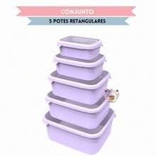 Kit Conjunto 5 Potes Tampa Emborrachada \resistente Organizador de Alimentos Porta Mantimentos Para Cozinha Cores Diversas