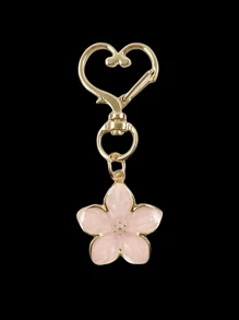 HAILIAN 1 pieza Llavero con forma de flor de Sakura de metal, con diseño de flor de Sakura ligero y fluido, y etiqueta de identificación, adecuado para bolsos, coches, parejas y regalos festivos. Cartera con monedero, cartera de plástico transparente, accesorios de llavero para mujeres