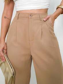 WOMEN'S MO FASHION - XX063, WOMEN'S TAILORED PANTS, HIGH WAIST, PANTALON, ELEGANT, CASUAL, EVERY DAY TO DAY, WORK, SUPER STYLISH. - 棕色 - 查看 3
