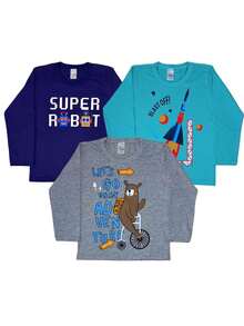 Kit Of 3 Boy's T-Shirt LONG Sleeve Boy ASSORTED - 彩色 - 查看 1