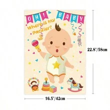 Pin The Pacifier On The Game Large Poster Games For Shower Party Birthday Party Supplies - 24 Pacifier Stickers,Christmas - Multicolor - View 2