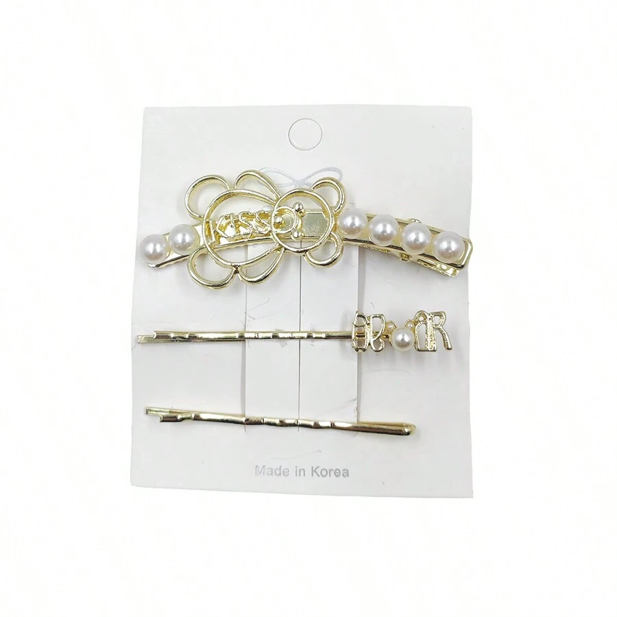 Kit 3 Metal Hair Clips Hair Accessories - 銀色 - 查看 1