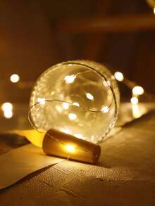 1 个蜡烛瓶 2m 串灯，无焰酒瓶灯银线软木灯电池供电迷你蜡烛灯头，DIY 仙女灯用于婚礼派对装饰家居装饰灯，节日情人节、感恩节、圣诞节装饰、家居装饰、卧室装饰、室内装饰、婚礼装饰、圣诞装饰和节日装饰最佳礼物 - 暖白 - 查看 8